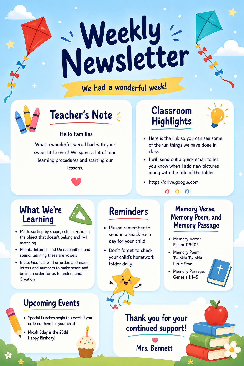 Weekly newsletter template